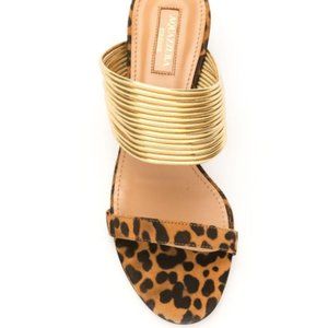 Aquazzura Women's Metallic Leopard Print Heeled Sandals
